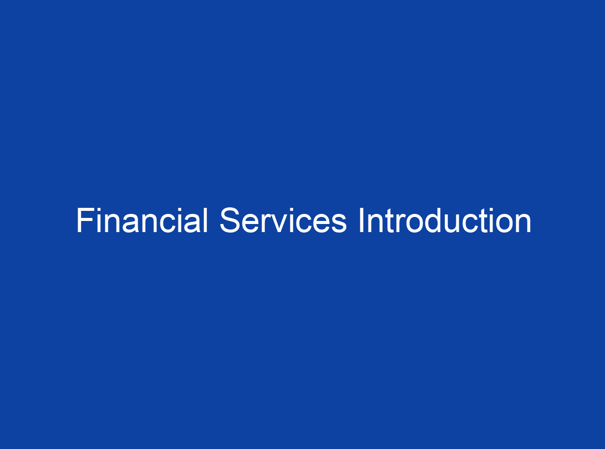 Financial Services Introduction