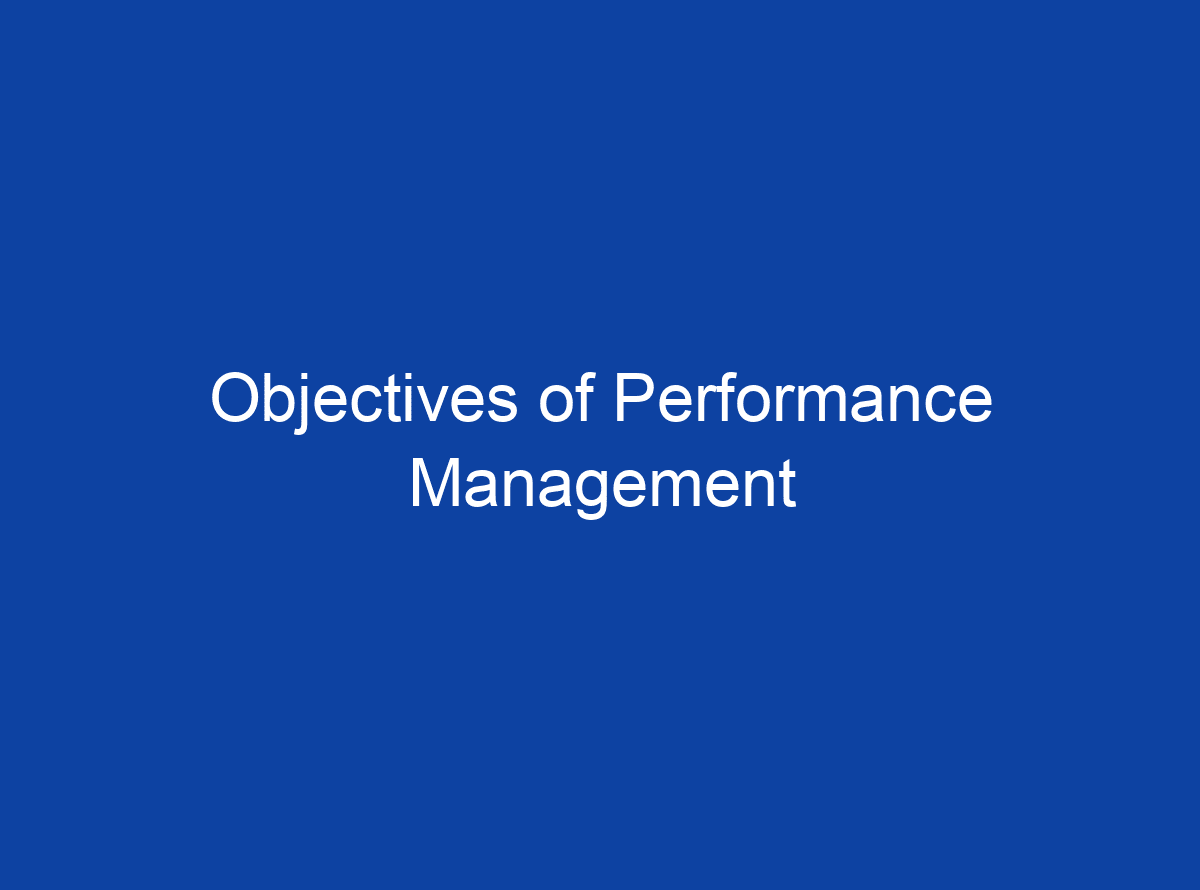 what-are-the-objectives-of-performance-management