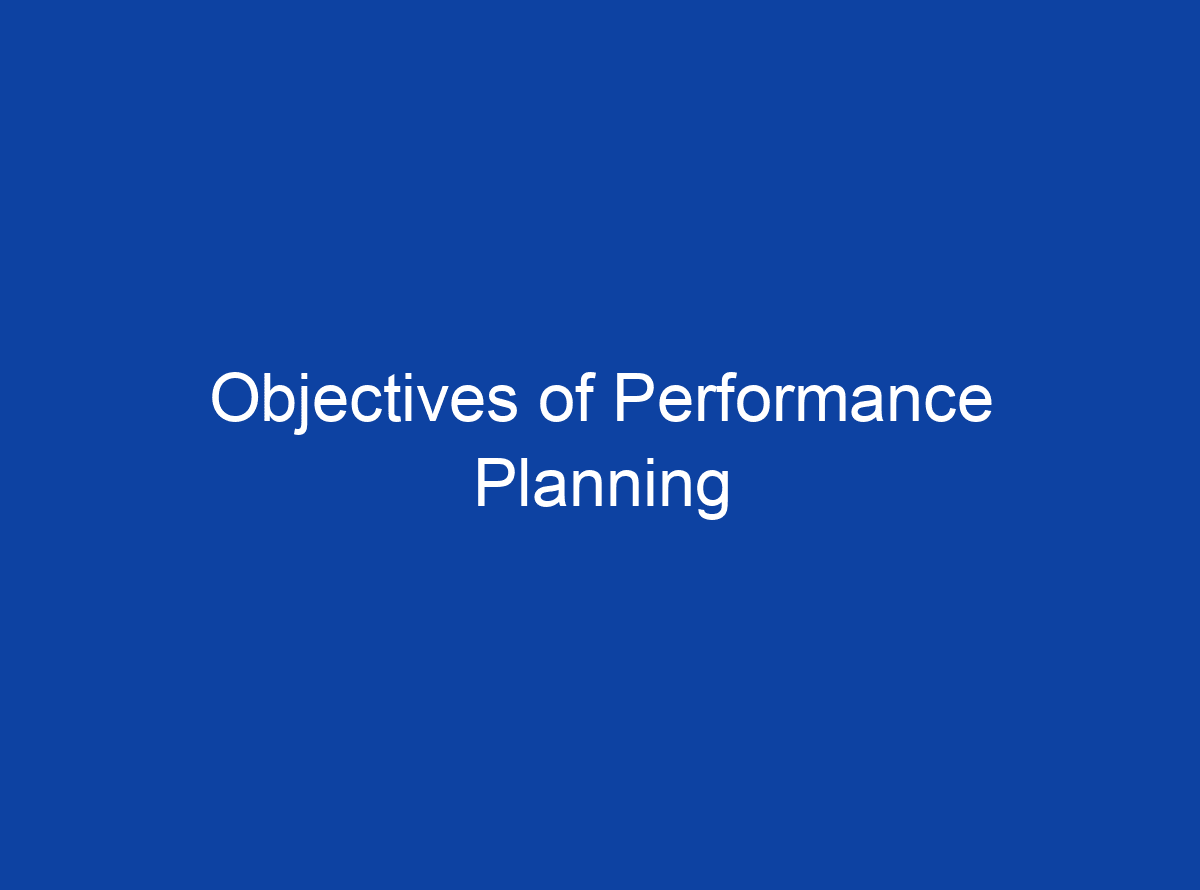 what-are-the-objectives-of-performance-planning-hrm